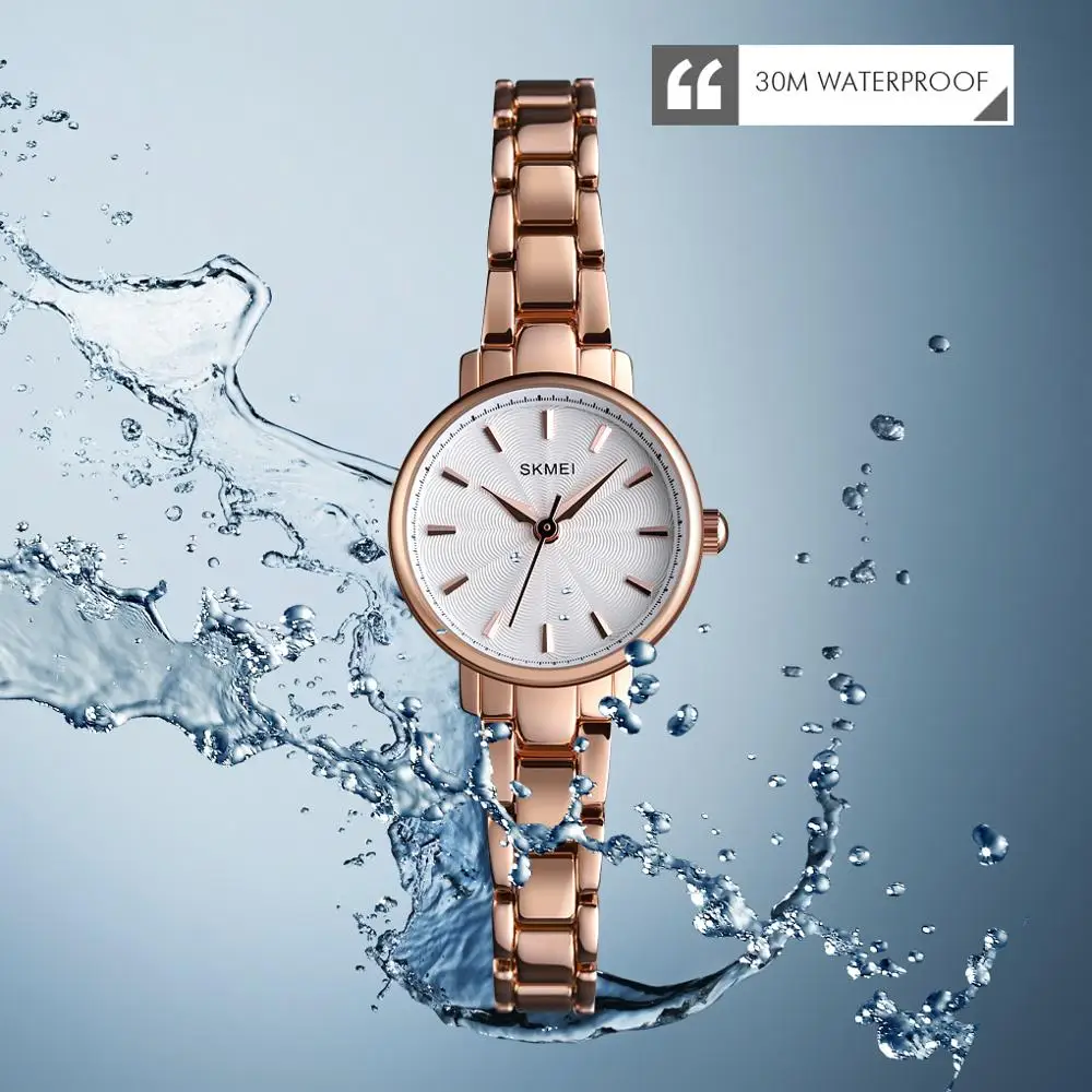 SKMEI Luxury Quartz Watch Women Waterproof Ladies Casual Watches Rose Gold Bracelet Clock Woman Wristwatch Relogio Feminino
