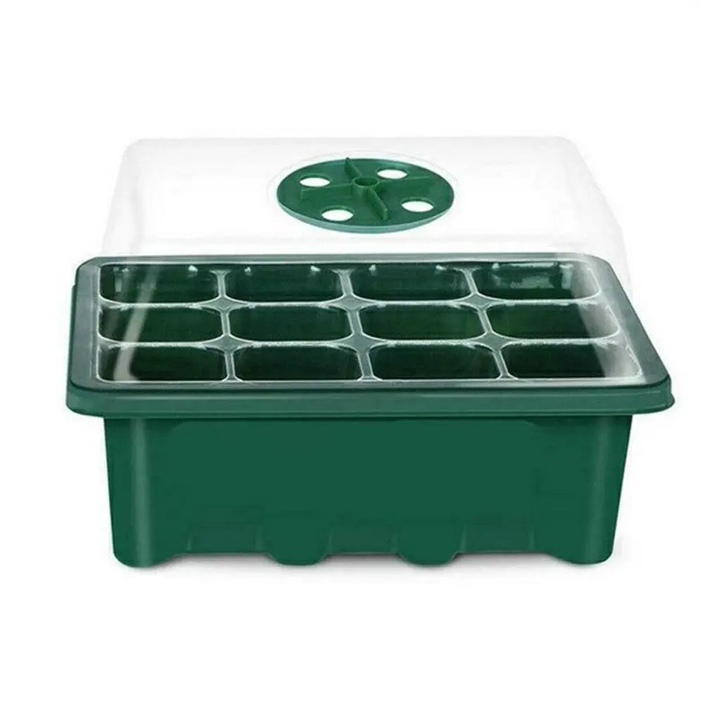 

12 Hole Seedling Tray With Stomata Sowing Leaf Insert Box Heat Preservation And Moisturizing Seedling Case