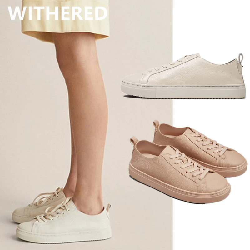 

Dave&Di Casual Shoes Woman 2022 SS Ins Fashion Blogger High Street Simple White Genuine Leather Soft Women Shoes Sneakers Women