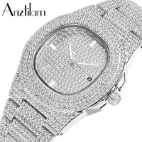 anztilam high quality hip hop watch full of bling rhinestone quartz watches for women men rapper jewelry