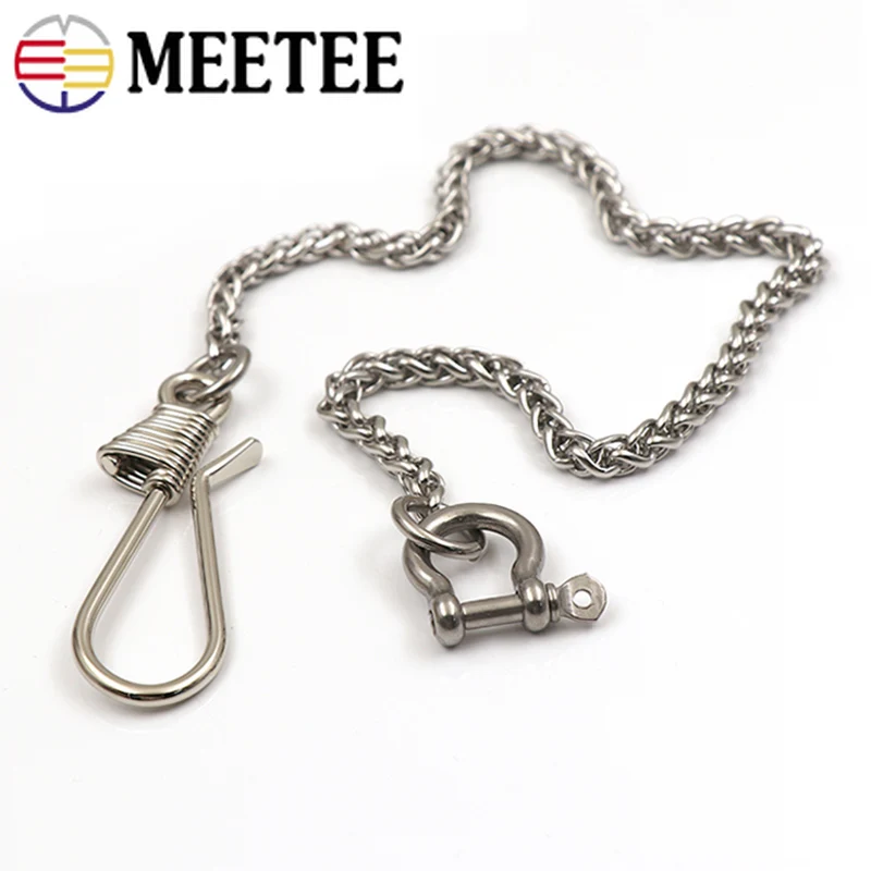 Meetee 1 шт. 30/40/45/55 см штаны из нержавеющей стали Пряжка для ключей мужские брюки