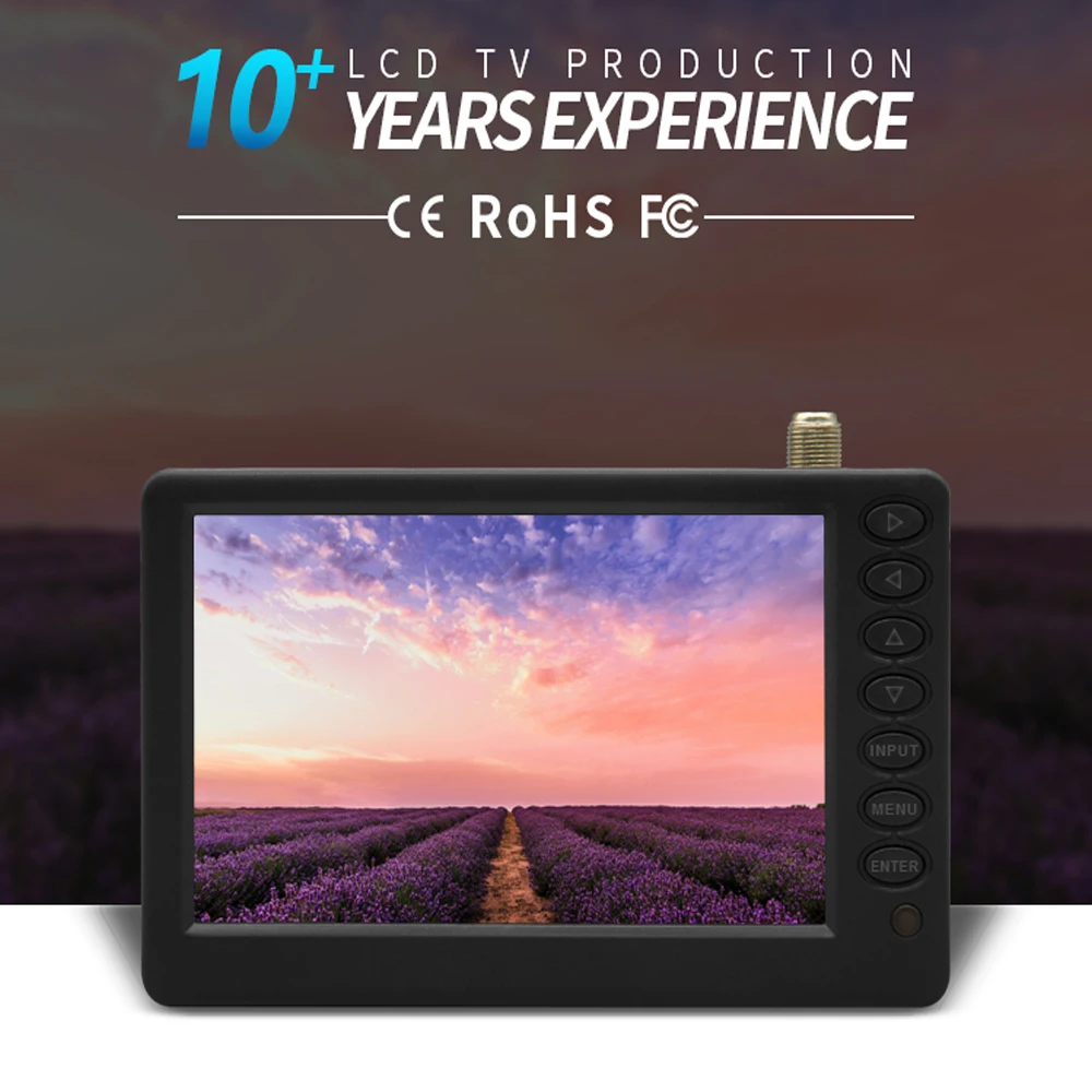 Mini 5 Inch D5 Digital Tv Dvbt2 Atsc Radio U Disk Playback Hd H.265 Car Navigation Portable | Электроника