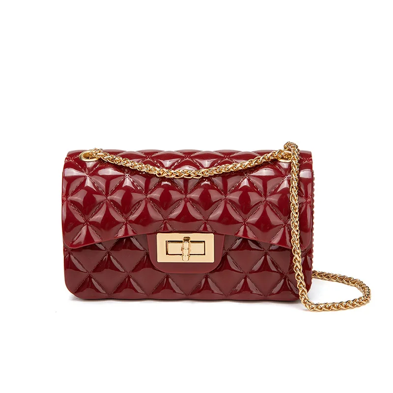 

2021 Portable and Fashion Rhombus Shoulder Crossbody Mini Chain Satchels Little Jelly Bag