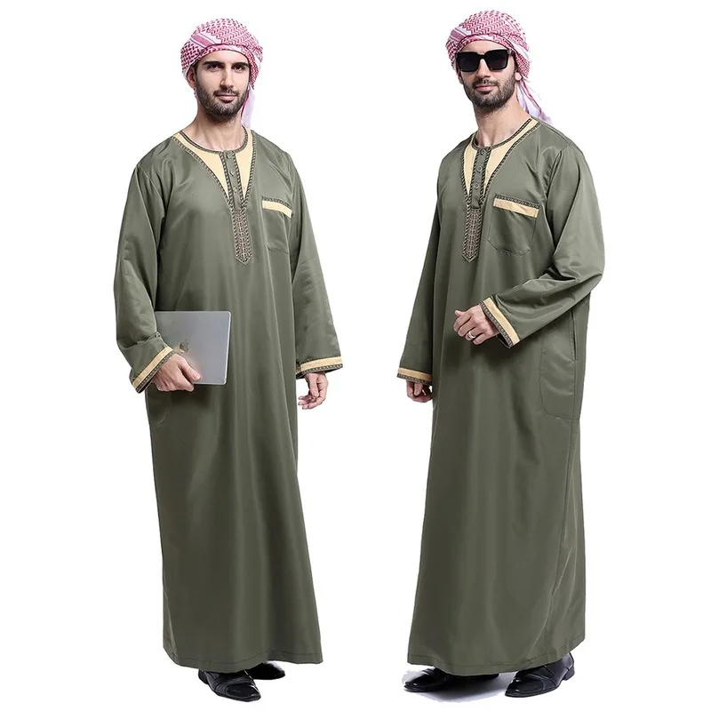 2020 мусульманская Арабская одежда для мужчин арабский мужской халат с вышивкой
