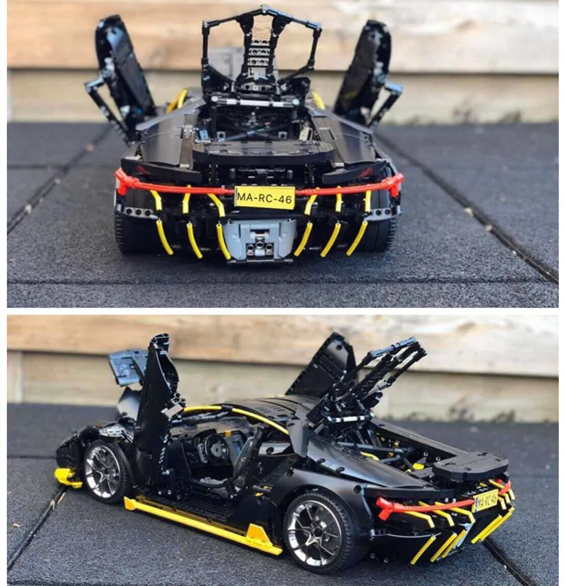 MOC Technic Супер гоночный автомобиль Aventador LP700-4 Roadste 1: 8 крутой черный 3823 шт Lamborghinis