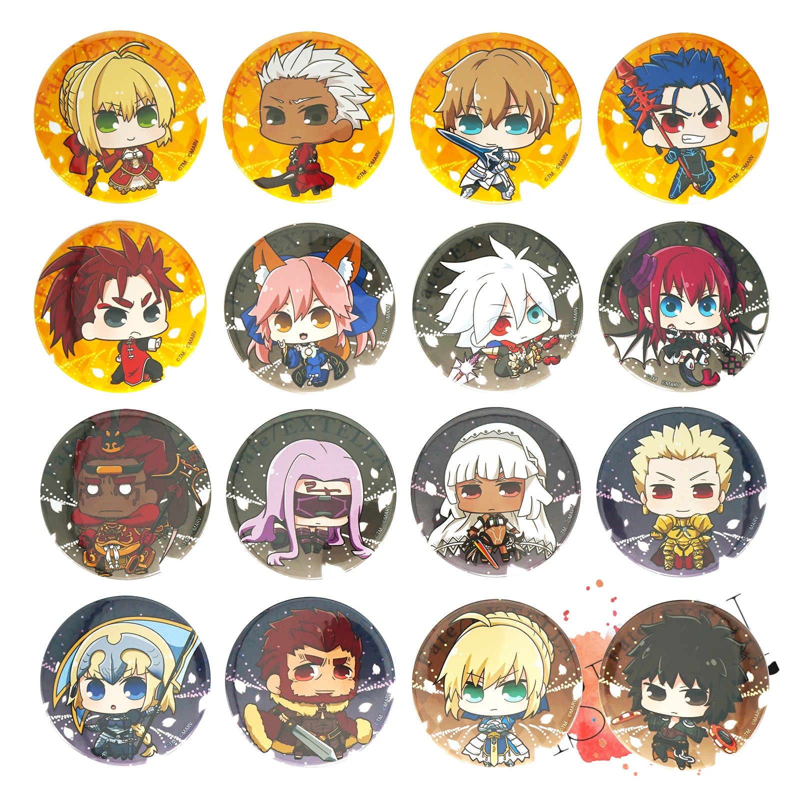 Fate/EXTELLA аниме игровой значок Нерон Клавдий Gawain Cu Chulainn Gilgamesh Tamamo no Mae Elizabeth Bathory