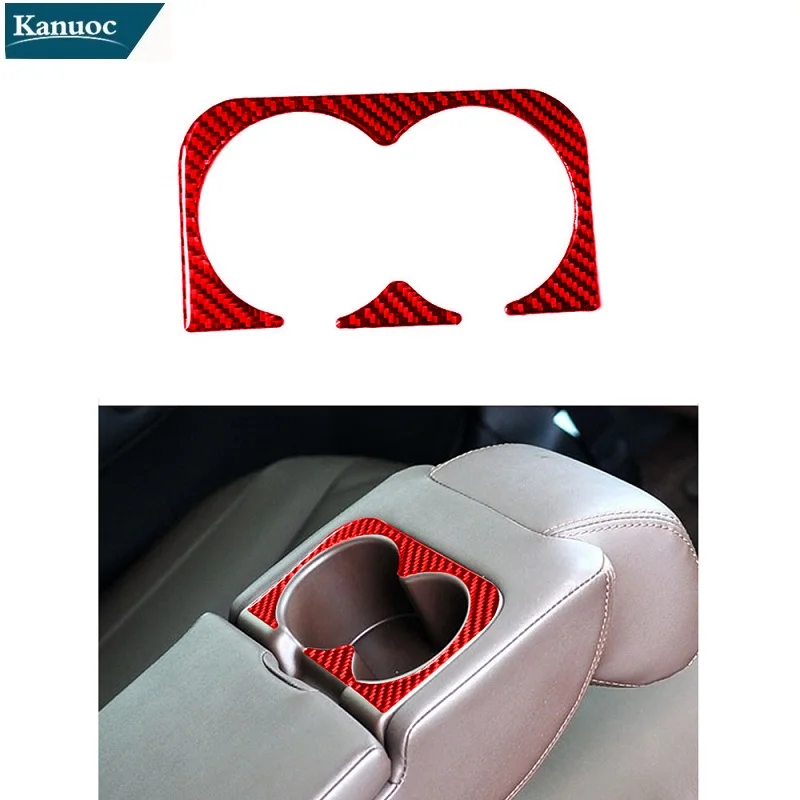 

Car Accessories Carbon Fiber Interior Cover Trim Red Car Sticker Rear Drain Cup Panel 2PCS for Infiniti fx2009-13 QX70 2014-17