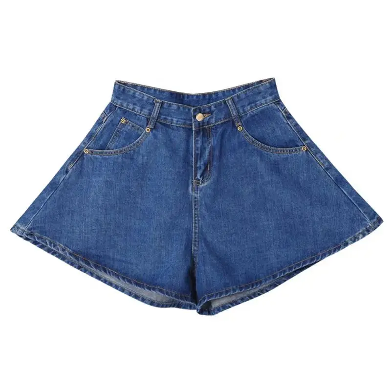 

Women Summer Denim Shorts Vintage Casual Loose Wide Leg Female A- Line Short Jeans Ladies Plus Size