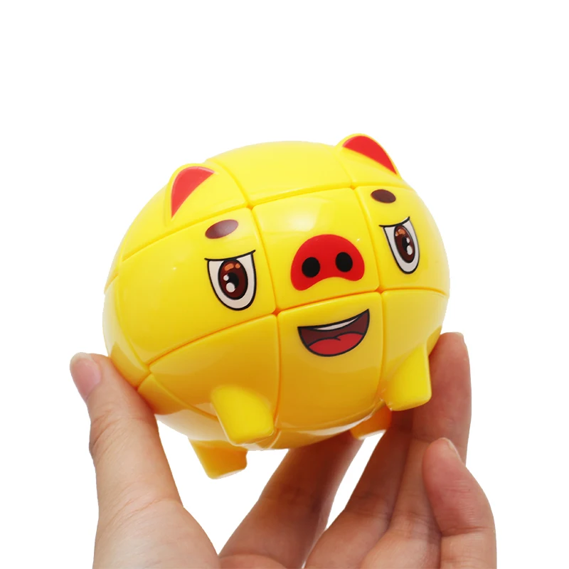 

ZCUBE Creative Cube 3x3x3 Yellow Pig Magic Cube Puzzle Cubo Magico Professional Early Educational Toys for Children kids