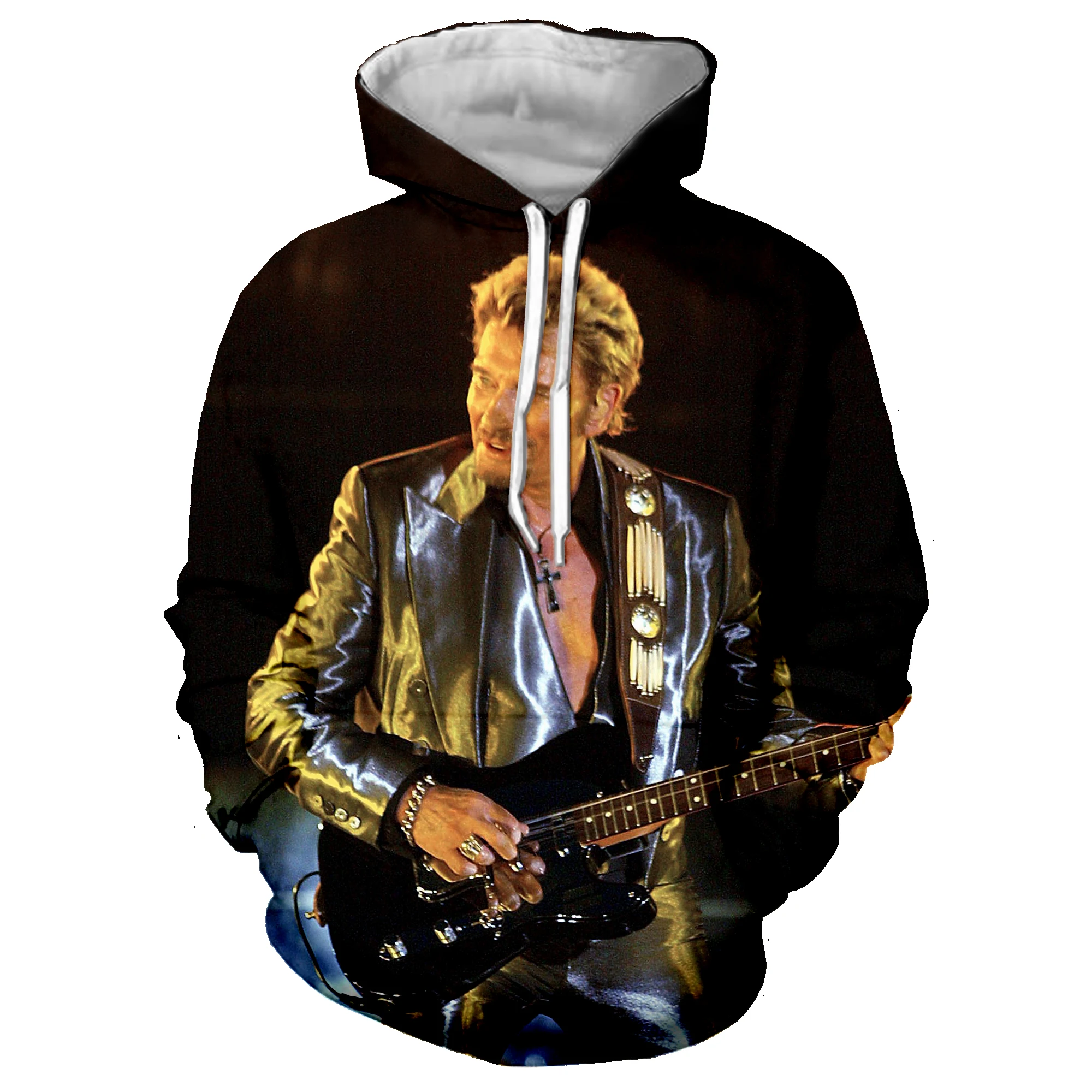 

3d Printed Johnny Hallyday Guitar Sweatshirt Hoodies Rock Hoodie Hip Hop Casual Funny Outwear Clothes Women/men Hoodie