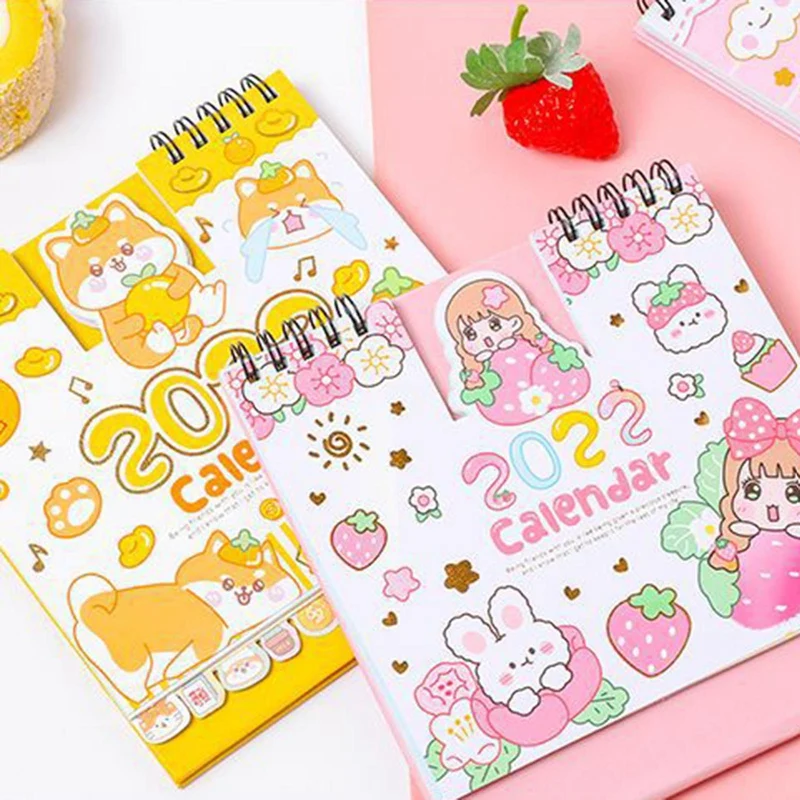 Настольный календарь с милым мультяшным Кроликом динозавром 2022 для девочек