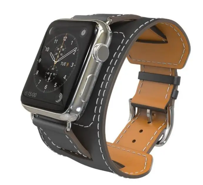 Watchband for Apple Watch Genuine Leather Cuff Bracelet strap for iWatch Series 5 4 3 2 1 Strap for Apple Watch 38 40 42mm 44mm