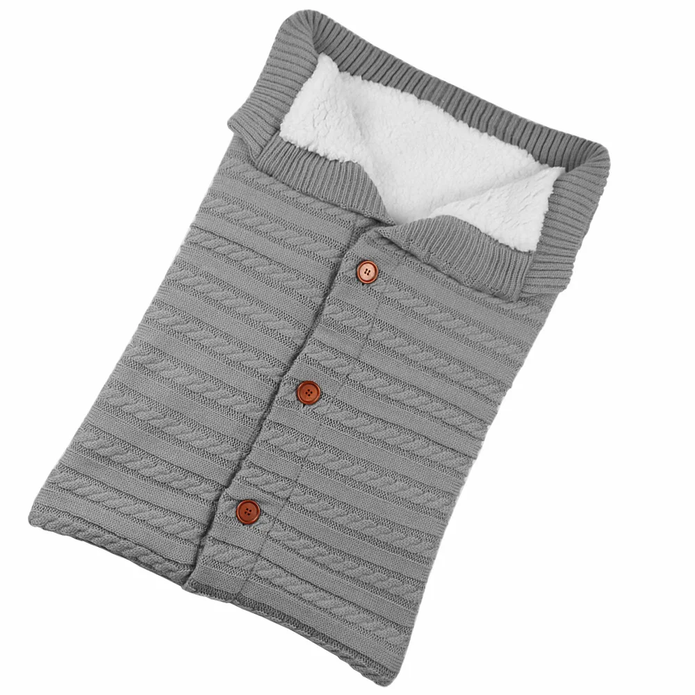 Теплое детское одеяло мягкий детский спальный мешок Хлопковый вязаный конверт