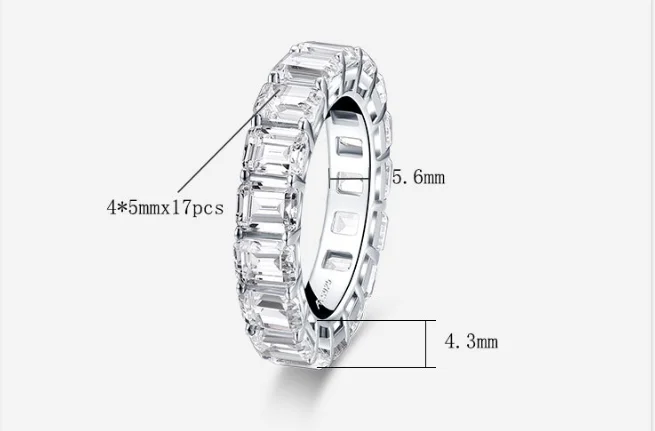 

Radiant Cut 4*5mm Lab-created Diamond Ring wedding proposal brand shining fine jewelry 925 sterling silver band