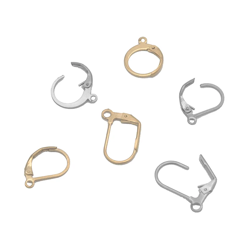 Серьги-Крючки D Glyph золотистые из нержавеющей стали 316L с французским рычагом для