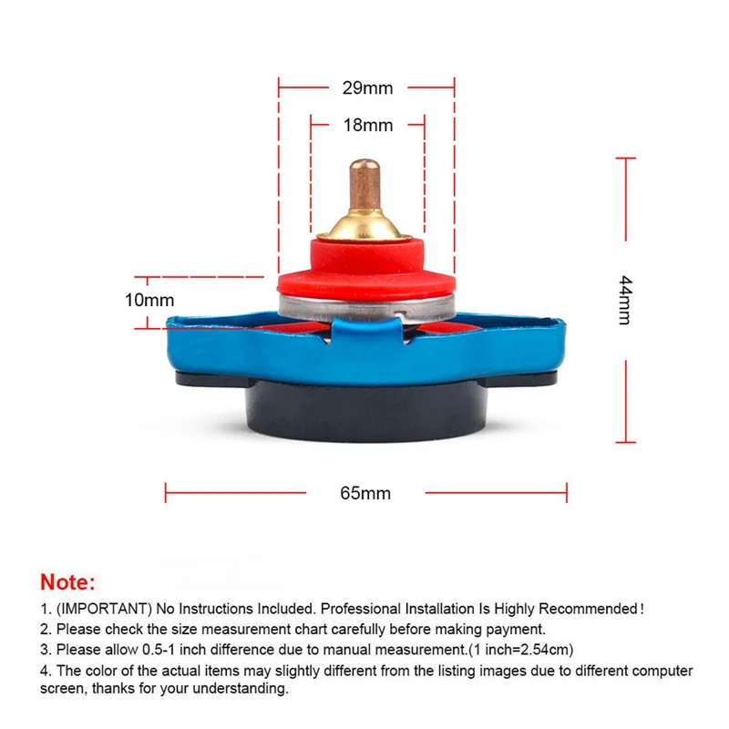 

Universal Car Motorcycle Modified Radiator Cap With Temperature Meter 0.9/1.1/1.3 Bar Thermo Radiator Cap Tank Cover
