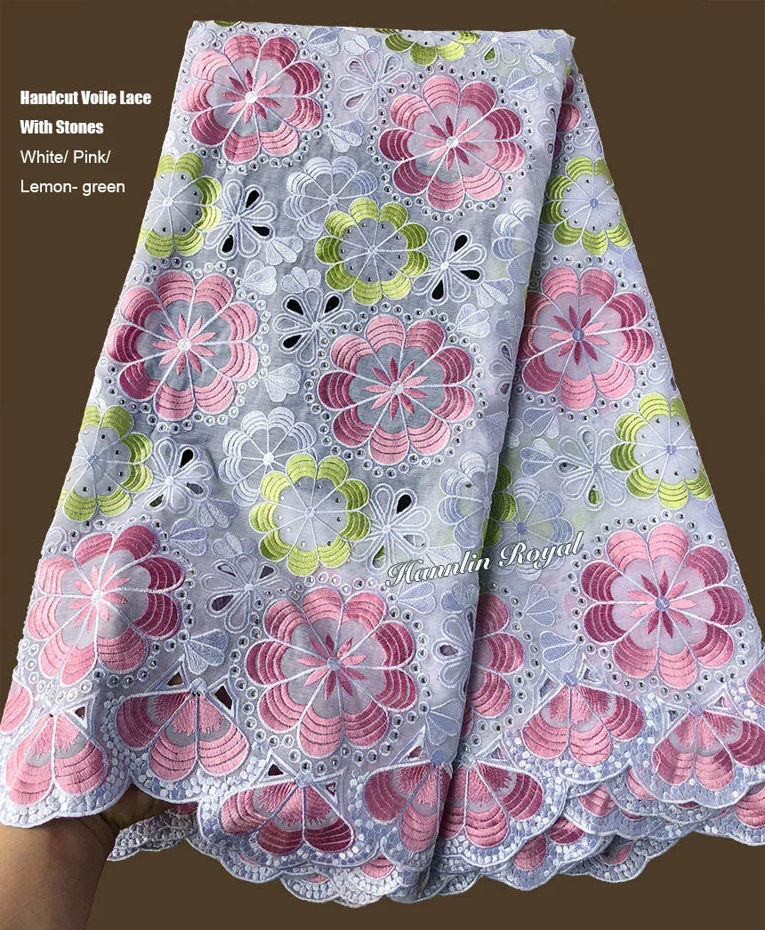 Африканская Хлопковая вышивка 5 ярдов ручная работа вуаль кружево швейцарская