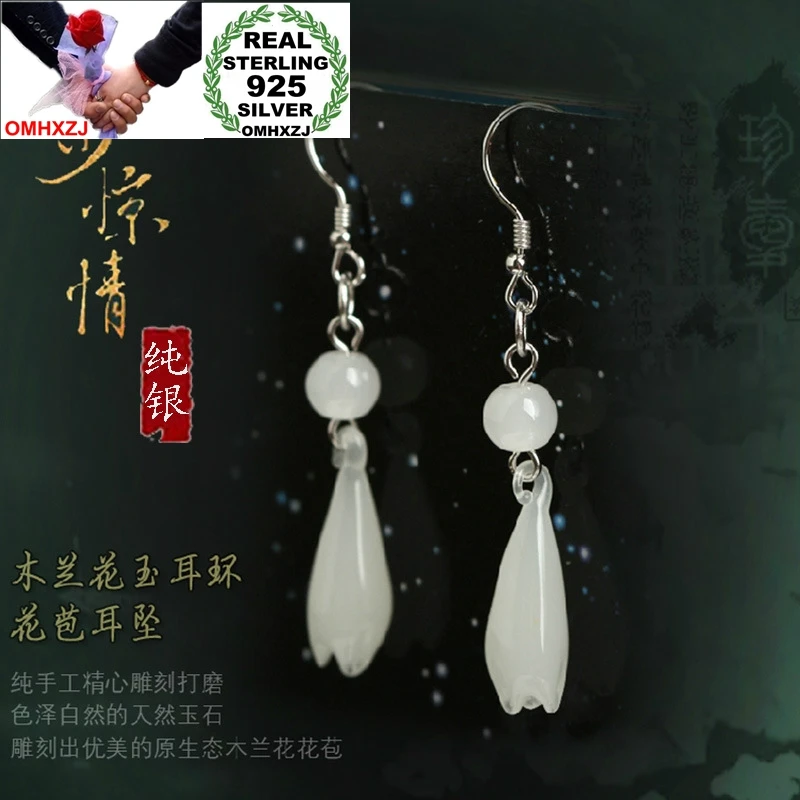 OMHXZJ оптовая продажа модные ювелирные изделия цветы магнолии яшма белый нефрит