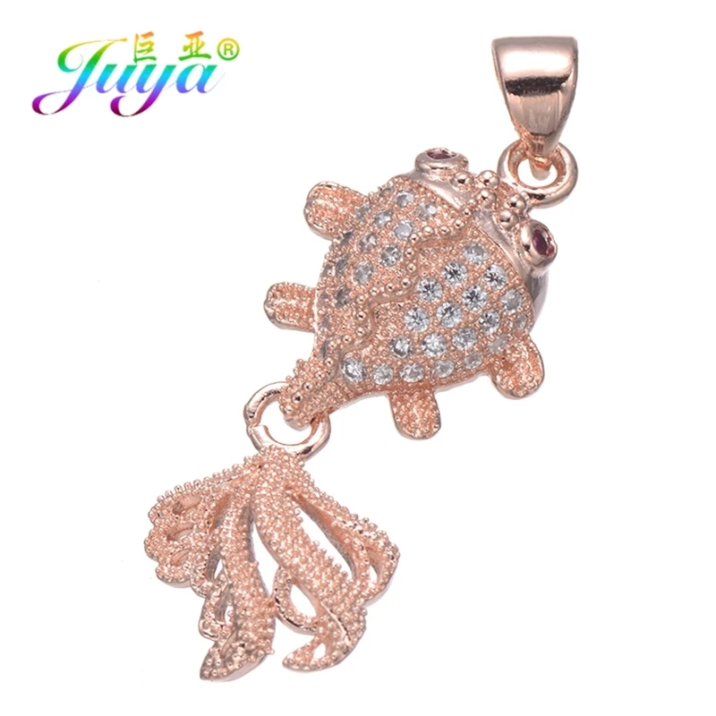 Juya сделай сам, ювелирный кулон, микро ПАВЕ, циркон, Сигма, гамма, рхо, пудель, собака, кулон для женщин, изготовление браслета ожерелья - Окраска металла: Rose Gold