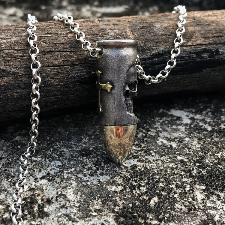 925 Серебряное оригинальное мужское и женское ожерелье с подвеской в виде черепа