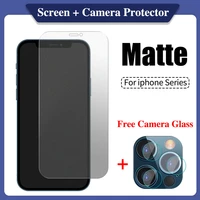 frosted matte tempered glass for apple iphone 6 6s 7 8 plus 11 12 x xs xr pro max se 2020 screen protection free camera glass