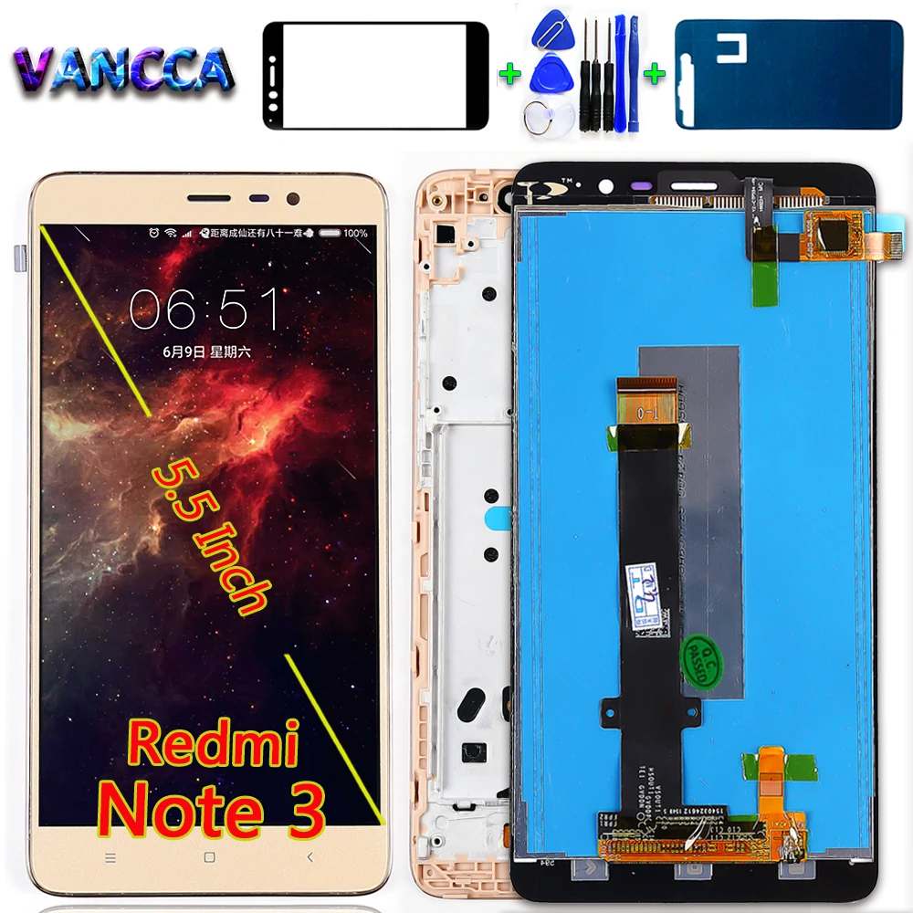 ЖК-дисплей VANCCA 5 дюйма для Xiaomi Redmi Note 3 150 мм 1920*1080 сенсорный экран с дигитайзером в