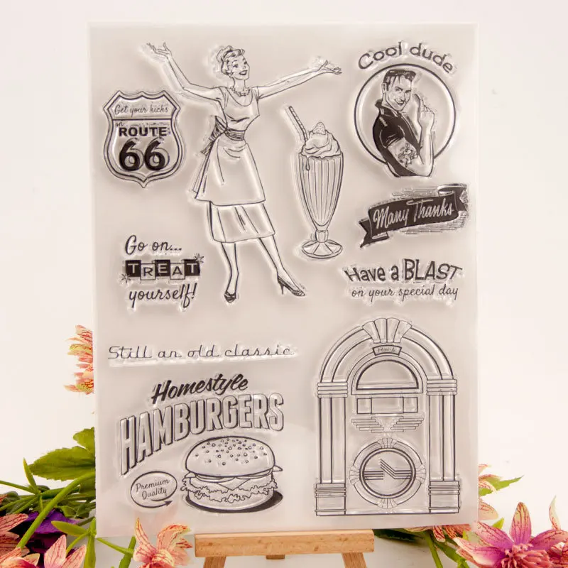 Силиконовые штампы с бургерами на день матери фотоальбом для скрапбукинга