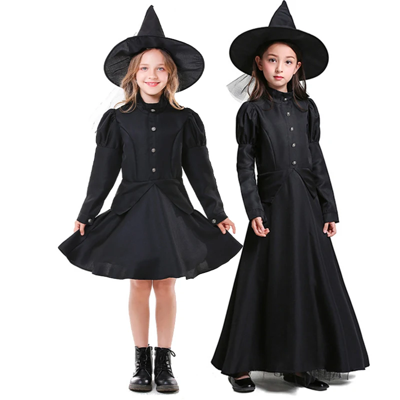 

Purim Girl Elegant Witch Costume Classic Medieval Gothic Sorceress Cosplay Fancy Party Dress Carnival Halloween