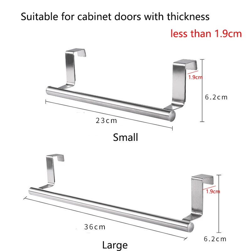 

Stainless Steel Towel Rack Bathroom Towel Holder Stand Kitchen Cabinet Door Hanging Organizer Shelf Wall Mounted Towels Bar