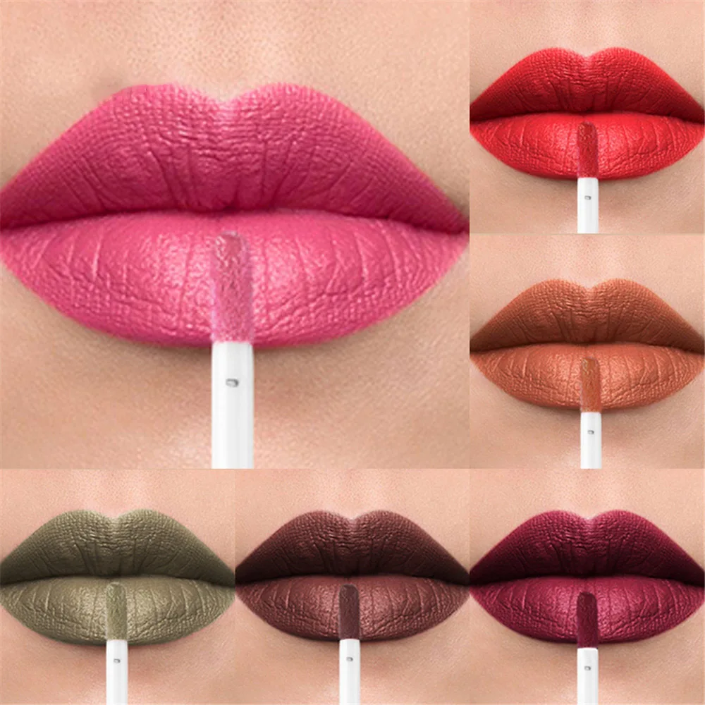 Водостойкий Стойкий матовый бархатный блеск для губ 12 цветов| |