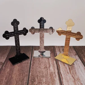 Акриловое зеркало на заказ, арамаическая накладная молитва, крест, Крещение, свадьба, событие, крестины