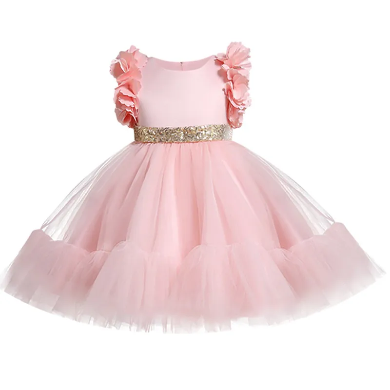 Платье-пачка с цветочным рисунком для девочек детское праздничное свадебное