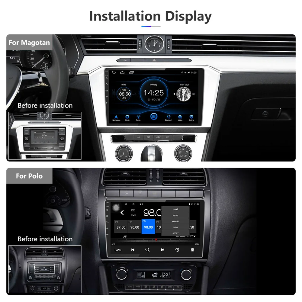 

DSP 2G 32G Android 10 Car Radio HD IPS For Universal multimedia player Stereo GPS Navigation RDS Mirror Link Android/IOS USB AUX