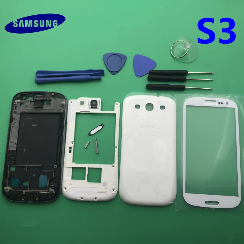 Запасные части для samsung galaxy s3 i9300 i9305 9300i корпус полный набор крышка автомобильный чехол Чехол siii Аксессуары+ экран стекло объектив