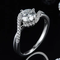 2021 luxury 1ct women rings 925 sterling 18k gold diamond jewelry famale wedding party ring proposal paired for couples gift