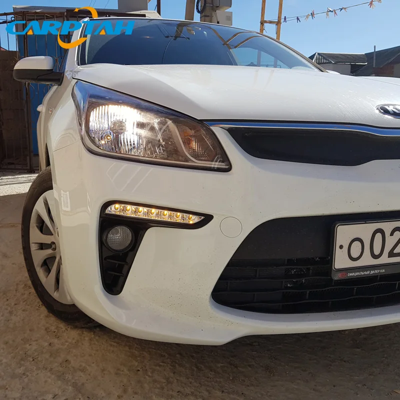 Светодиодный дневной светильник для Kia Rio K2 2017 2018 2019 Водонепроницаемый 12V желтый