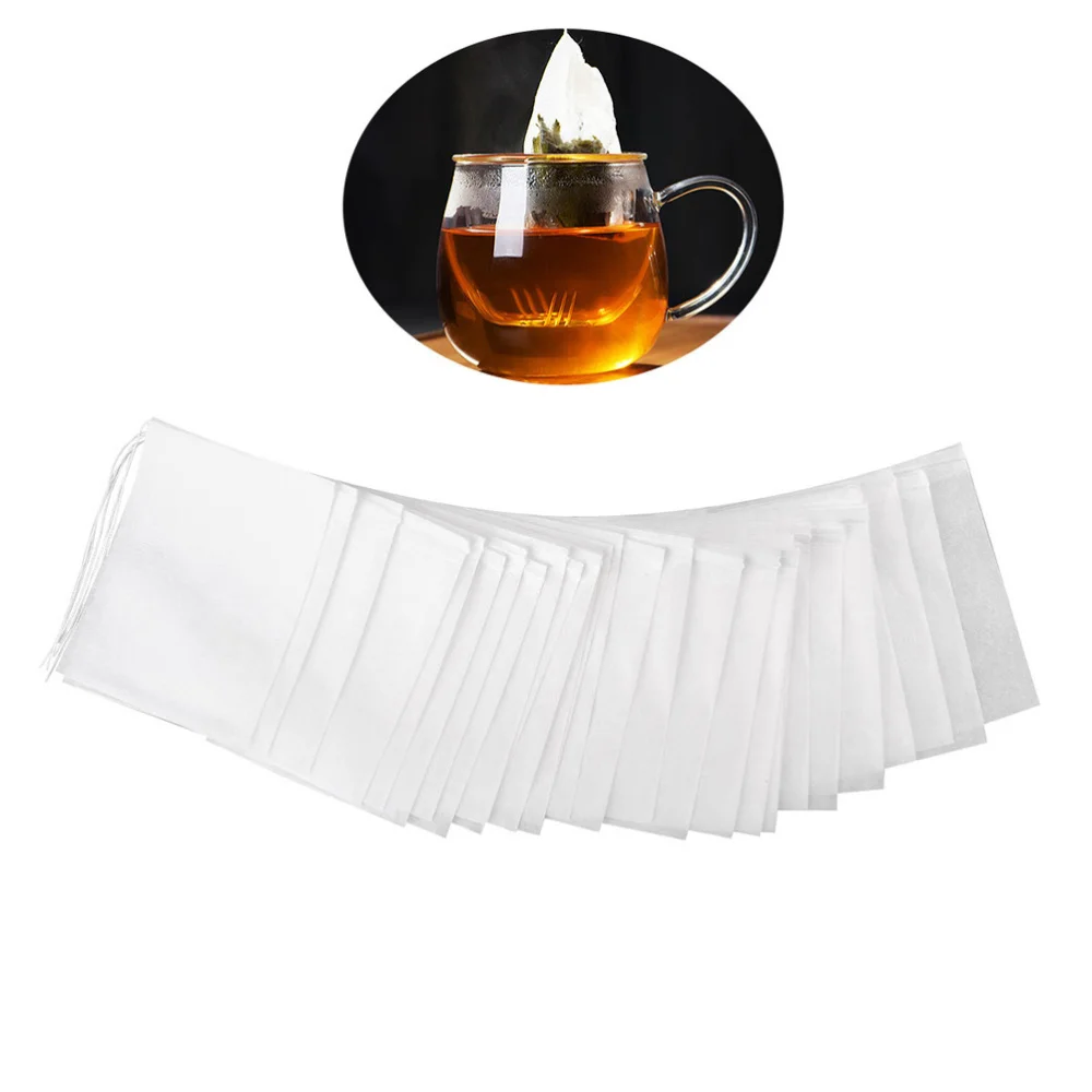 

300PCS Drawstring Tea Bag Empty Tea Pouch Filter Paper Bags for Loose Leaf Tea Powder Herbs Spice - 5x7cm