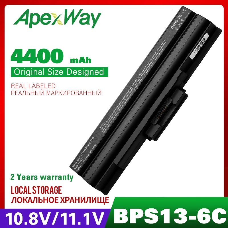 

4400mah 11.1v 6Cell Laptop Battery for SONY VAIO VGP-BPS13/S VGP-BPS13 VGP-BPS21B VGP-BPL13 VGP-BPS21/S VGP-BPL21A vgp-bps21b