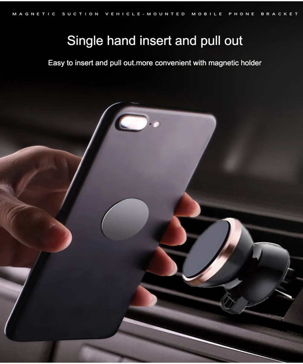 Магнитный держатель для телефона на 360 ° iPhone автомобильный вентиляционное