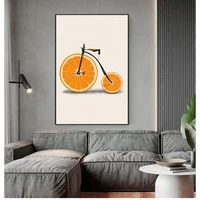 decor nordic s minimalist wall art pictures abstract fashion bike lemon orange fruit print canvas paintings kitchen