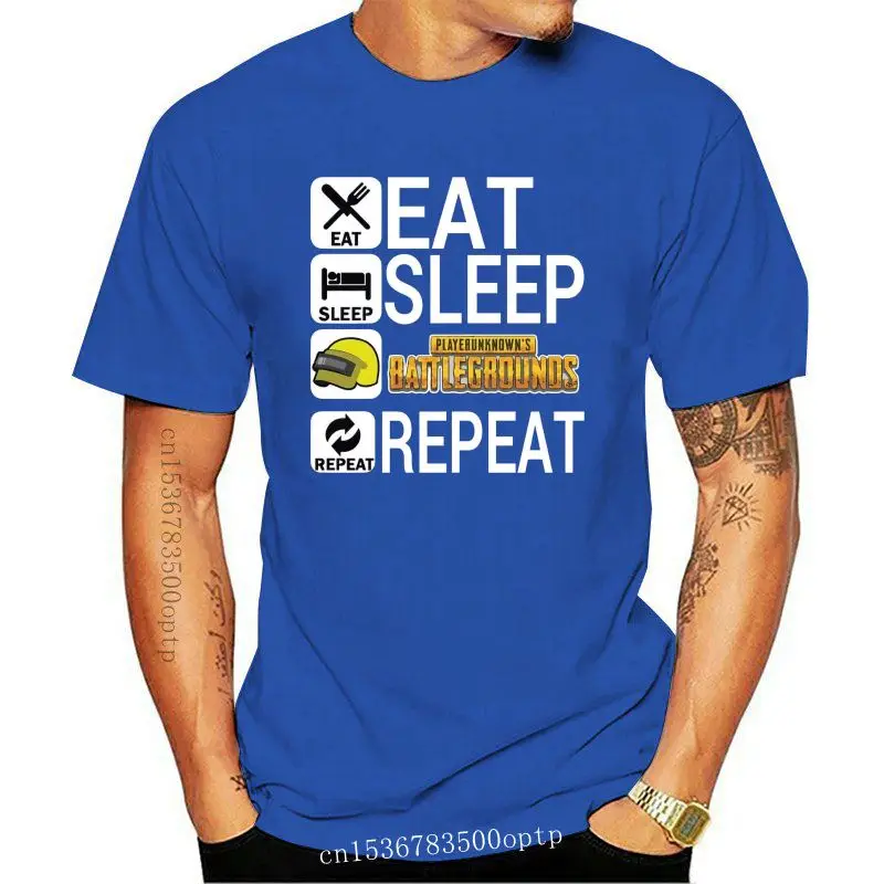 

Футболка унисекс с надписью «Eat Sleep PUBG Repeat Battle Game»