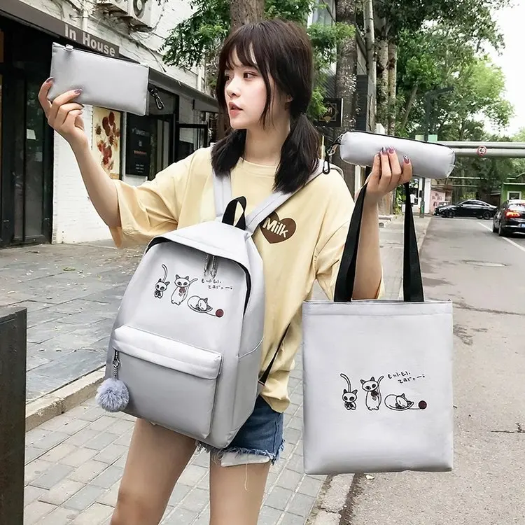 4 шт./компл. школьная сумка школьные рюкзаки для девочек кошелек подростков