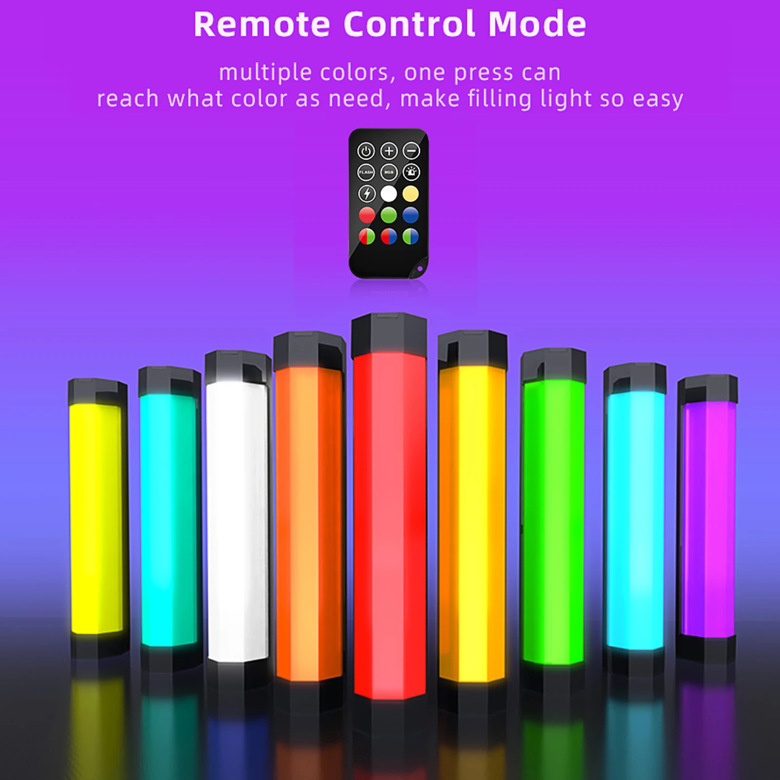 

LED Light Handheld RGB Light Tube Stick Video soft Photography Light APP Remote Control CRI95 3000K-6000K Remote Control