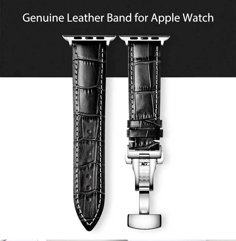 UTHAI A05 ремешок из натуральной кожи для Apple Watch 42 мм 38 мм 44 мм 40 мм сменный ремешок для iWatch 4 3 2 1 браслет