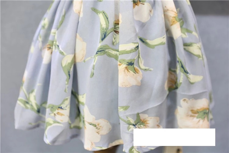 Платья с цветочным узором для девочек Летние шифоновые Детские платья Детская