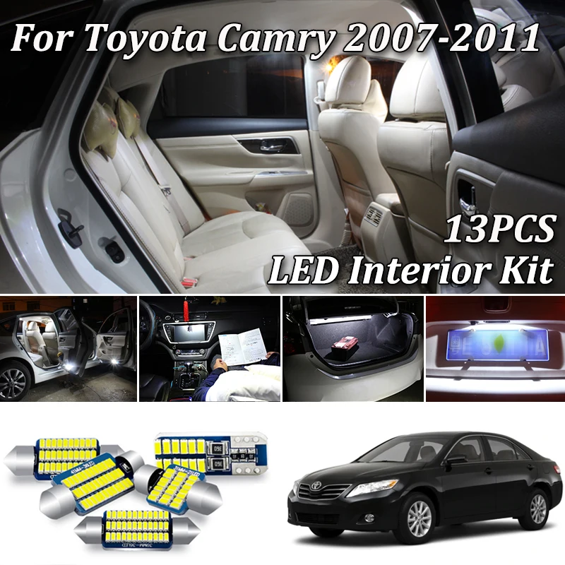 13 шт. без ошибок белый Canbus для Toyota Camry XV40 автомобильная светодиодная купольная