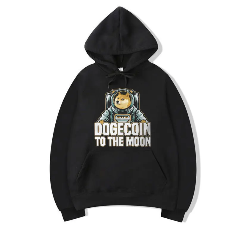 

Bitcoin Cryptocurrency Art Dogecoin To The Moon Classic Hoodie Fashion Design High Quality Hoodies Casual Sweatshirt Pullover