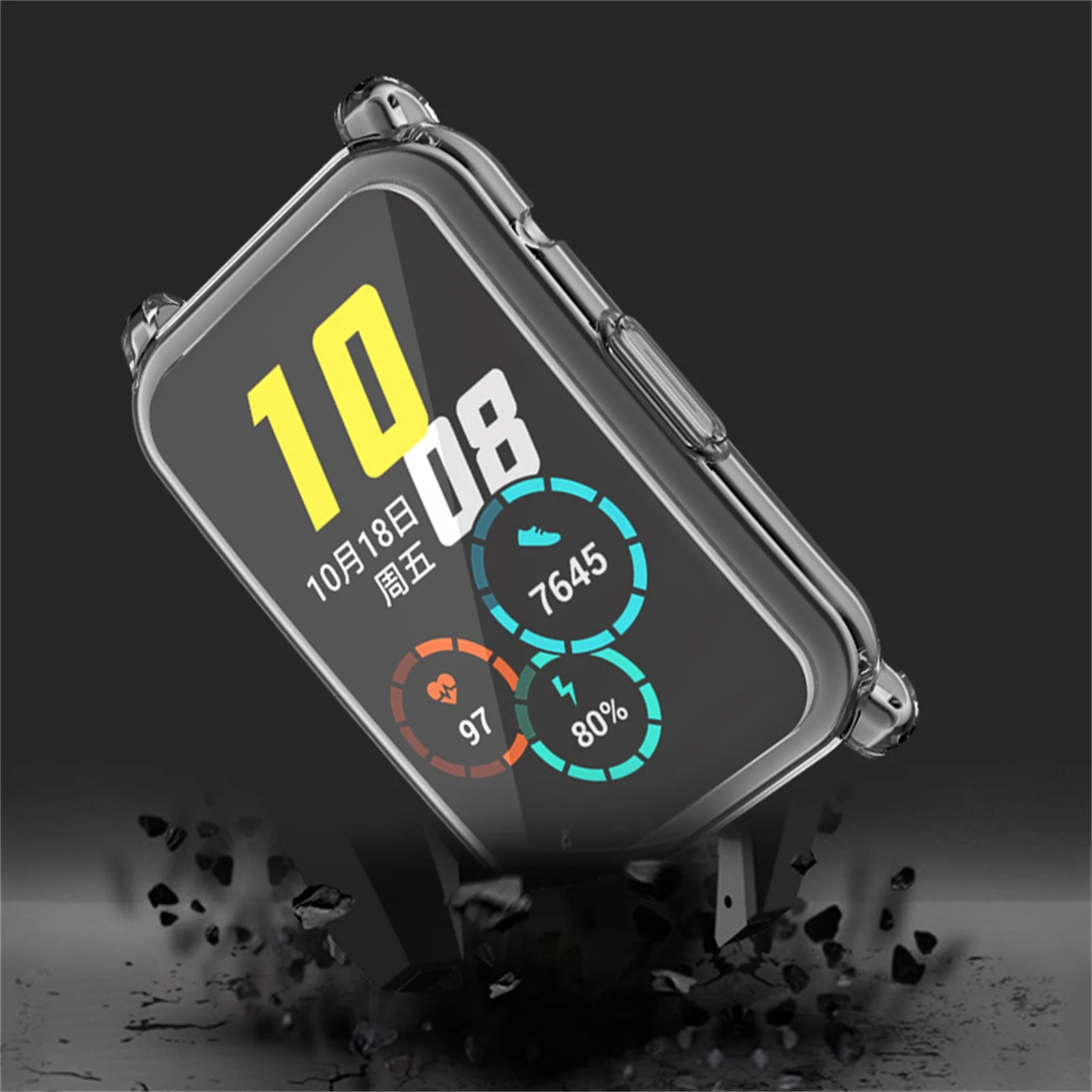 

TPU Case Anti-Scratch Screen Protector Cover for Honor Watch ES Full package electroplating TPU protective cover Dropshipping