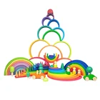 Детская деревянная игрушка сделай сам, креативные радужные строительные блоки, детская игрушка, большой размер, Монтессори, обучающая игрушка для детей