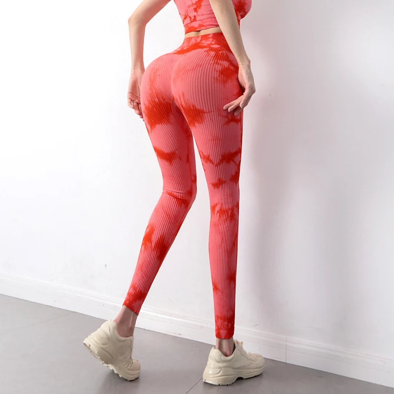 Women Leggings Seamless Sport High Waist Workout Push Up Tie Dye Yoga Pants Traininig Jogging Gym Fitness Leggings Feminina
